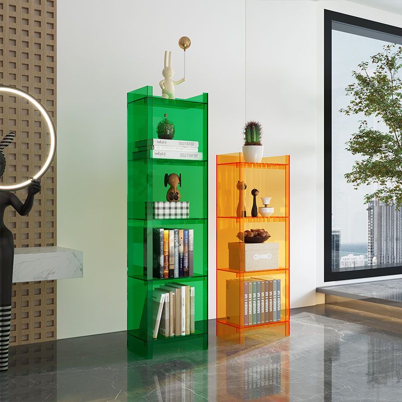 Glam Acrylic Vertical Standard Bookshelf Closed Back Bookshelf for Living Room Clearhalo 'Bookcases' 'furn' 'furn_bookcases' 'Furniture' 'furniture_bookcases' 'kitchen' 'kitchen_bookcases' 'Living Room Furniture' 'Office Furniture' 1200x1200_e23c8ffd-3dc5-40b4-a0a8-83446f381165