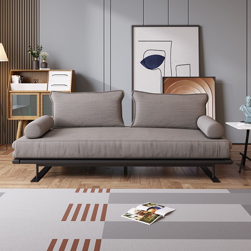 Modern Style Convertible Sofa Round Arm Upholstered Sofa Bed with Mattress Clearhalo 'furn' 'furn_futons' 'Furniture' 'Futons & Daybeds' 'Futons' 'Living Room Furniture' 1200x1200_e23db37a-eccc-4581-b819-0dac1c118894