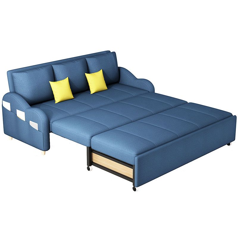 Linen Contemporary Sloped Arm Sofa Bed Foldable Sofa for Living Room, Apartment Clearhalo 'furn' 'furn_sofas' 'Furniture' 'Living Room Furniture' 'Sofa' 'sofas' 1200x1200_e23dc914-df47-4d4d-86e1-7cf120cc2778