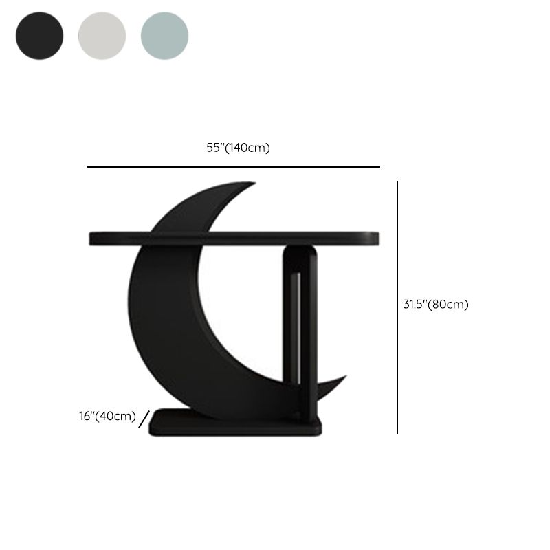 Oval Shape Contemporary Console Table Wood Console Sofa Table