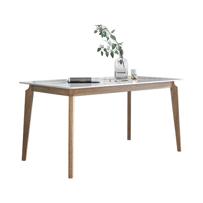Sintered Stone White Tone Table Mid-Century Modern 4 Legs Table for Dining Room Clearhalo ' dining_table' 'Dining Tables & Seating' 'Dining Tables' 'furn' 'furn_dining_table' 'Furniture' 'furniture_dining_table' 'Kitchen & Dining Furniture' 'kitchen&dining_furn' 'kitchen' 'kitchen_dining_table' 1200x1200_e23f82f8-b02b-4581-ba32-9e3b14e715ba