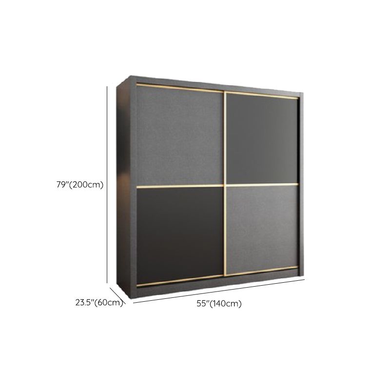 Armoire gris en bois fabriquée avec des vêtements armoire moderne avec des portes coulissantes