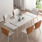 Contemporary Extendable Rectangular White Dining Table with 4 Foot Clearhalo 'Dining Tables & Seating' 'Dining Tables' 'dining_table' 'furn' 'furn_dining_table' 'Furniture' 'Kitchen & Dining Furniture' 1200x1200_e24203f8-d2bd-477e-898d-e18dfdf7d3df