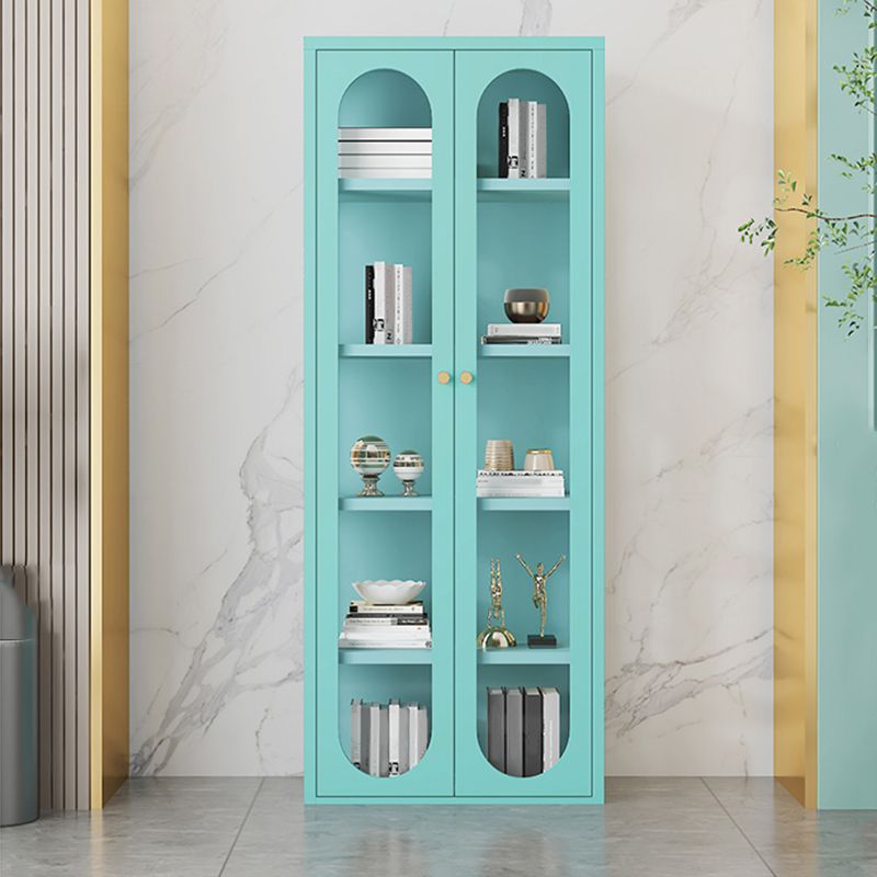 Visualizzazione in acciaio inossidabile mobile moderno con porte di vetro