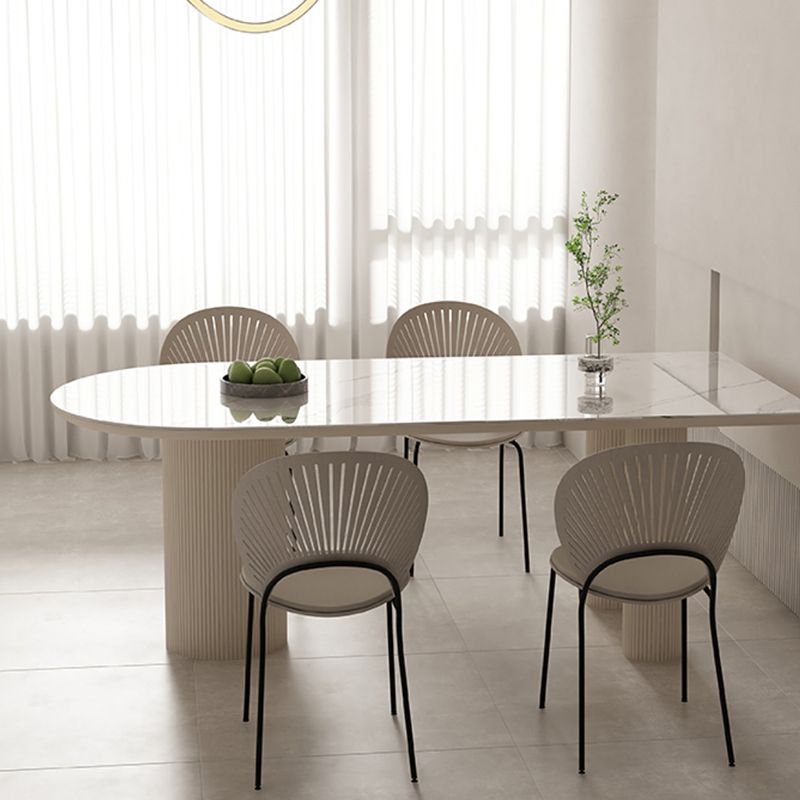 Sintered Stone Top Table White Dining Table for Kitchen Dining Room Clearhalo 'Dining Tables & Seating' 'Dining Tables' 'dining_table' 'furn' 'furn_dining_table' 'Furniture' 'Kitchen & Dining Furniture' 1200x1200_e2433dc0-d8fd-42cb-b4f2-e164941b3b4f