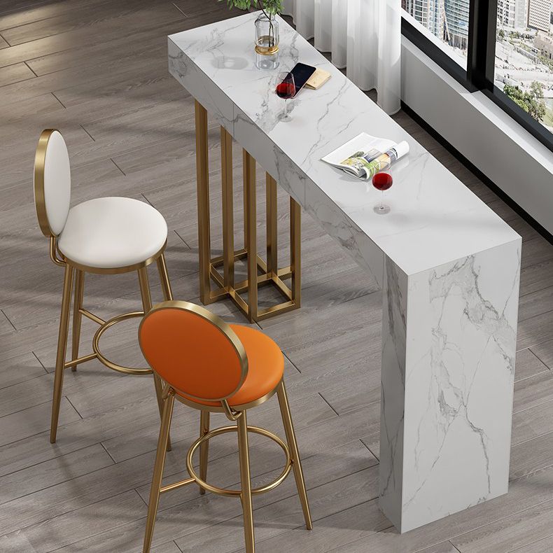 Nordic Glam Rectangle Bar Counter Table Sintered Stone Dining Table for Kitchen Clearhalo 'Bar Furniture' 'Bar Tables' 'bar_tables' 'furn' 'furn_bar_tables' 'Furniture' 'furniture_bar_tables' 'Kitchen & Dining Furniture' 1200x1200_e24450cf-82e2-4c8d-b8f2-dacf84bc2edd