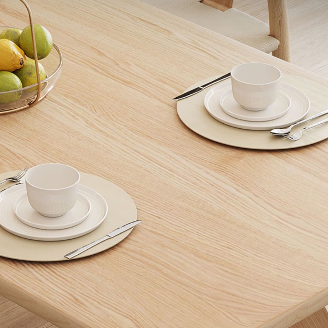 Pine Solid Wood Dining Table Rectangle Dining Table in Natural