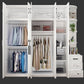 Freestanding Wood Frame Wardrobe Modern Hinged Soft Close Doors Wardrobe and Drawers Clearhalo 'Armoires & Wardrobes' 'armoires_wardrobes' 'Bedroom Furniture' 'furn' 'furn_armoires_wardrobes' 'Furniture' 1200x1200_e247a17d-2820-46e7-bc0e-2f687c5f40cf