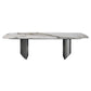 Sintered Stone Top Dining Table Rectangle Table with Grey Metal Base and Double Pedestal Clearhalo ' dining_table' 'Dining Tables & Seating' 'Dining Tables' 'furn' 'furn_dining_table' 'Furniture' 'furniture_dining_table' 'Kitchen & Dining Furniture' 'kitchen&dining_furn' 'kitchen' 'kitchen_dining_table' 1200x1200_e2485567-41ff-4c3d-a579-23ba747b599f