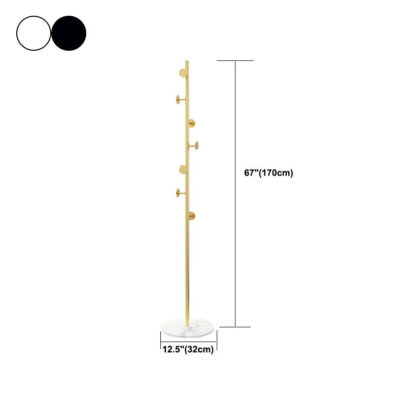 Moderno Entry Hall Tree Metal Free Standing 7 Ganchs Rack