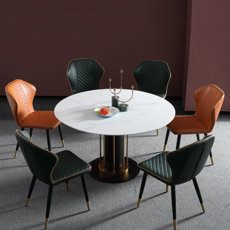 Indoor Scandinavian Side Chair Metal Upholstered Wingback Dining Room Chair Clearhalo ' kitchen&dining_furn' 'Dining Chairs' 'Dining Tables & Seating' 'dining_chair' 'furn' 'furn_dining_chair' 'Furniture' 'furniture_dining_chair' 'Kitchen & Dining Furniture' 'kitchen' 1200x1200_e24903b8-1bc3-4ff1-b5b4-f1215e616d0d