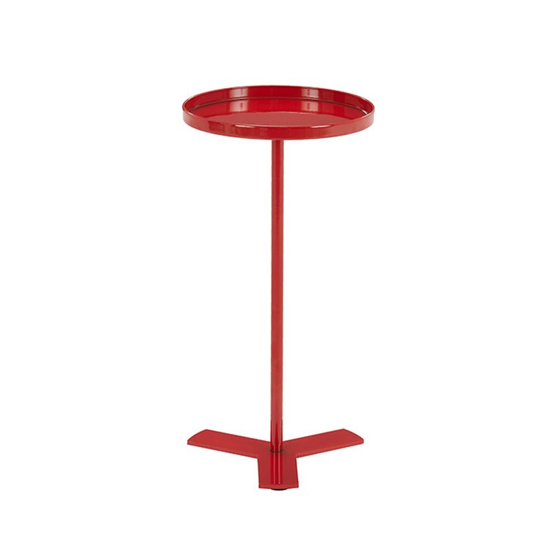 Iron Pedestal End Table Solid Color Round Metal Tray Top Side End Table Clearhalo 'Coffee & Accent Tables' 'End & Side Tables' 'end_side_table' 'end_side_tables' 'furn' 'furn_end_side_tables' 'Furniture' 'furniture_end_side_table' 'Living Room Furniture' 1200x1200_e2495efb-2a3c-4f10-b739-61360e27cbda