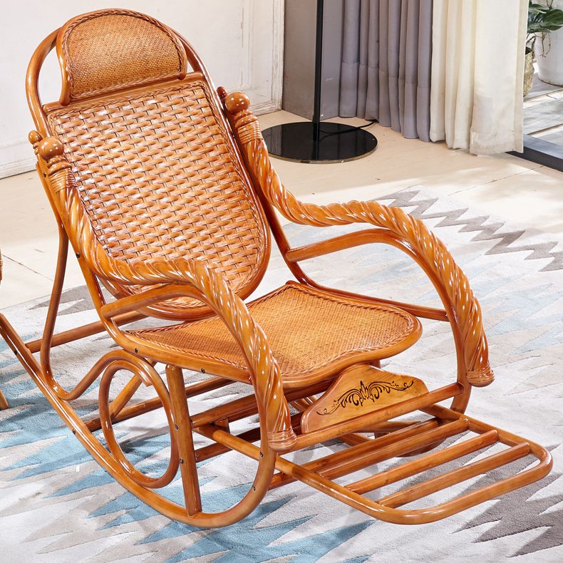 Woven Rope Rocking Chair Rattan Traditional Solid Rocking Accent Chair with Cushions Clearhalo 'Chairs & Seating' 'furn' 'furn_rocking_chairs' 'Furniture' 'Living Room Furniture' 'Rocking Chairs' 'rocking_chairs' 1200x1200_e24a55c4-d0a6-47a1-83cc-e801f87ffcd4