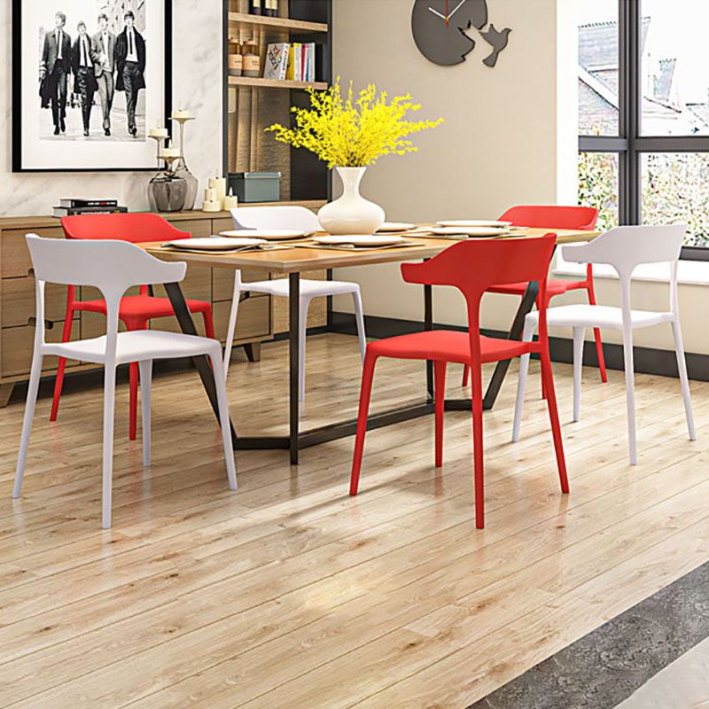 Nordic Style Plastic Dining Chairs Open Back Dining Side Chair for Home Use Clearhalo ' kitchen&dining_furn' 'Dining Chairs' 'Dining Tables & Seating' 'dining_chair' 'furn' 'furn_dining_chair' 'Furniture' 'furniture_dining_chair' 'Kitchen & Dining Furniture' 'kitchen' 1200x1200_e24adfed-d2aa-433e-af5f-5e46eb9ffef7