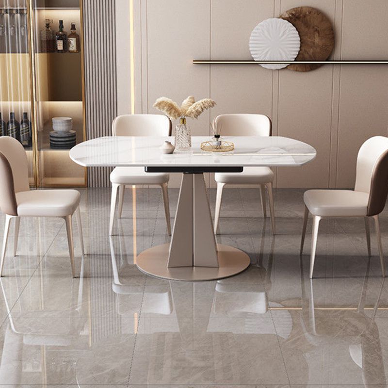 Tavolo da pranzo in pietra estesibile Base in acciaio tavolo da pranzo contemporaneo per casa