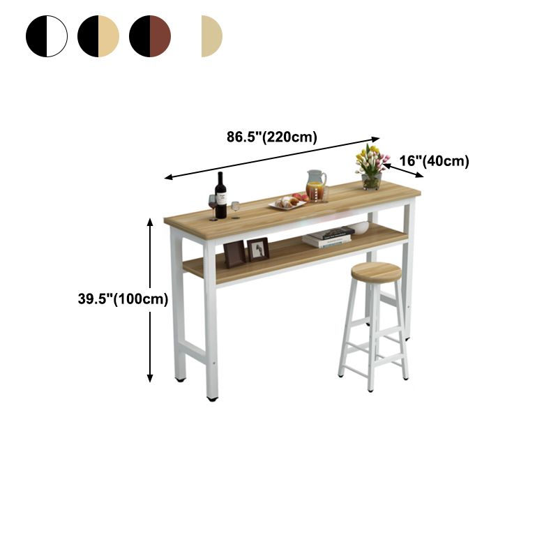 Industrial Style 40-inch Bar Table Wood Top Pub Table with Metal Base(only table) Clearhalo 'Bar Furniture' 'Bar Tables' 'bar_tables' 'furn' 'furn_bar_tables' 'Furniture' 'furniture_bar_tables' 'Kitchen & Dining Furniture' 'kitchen&dining_furn' 'kitchen' 1200x1200_e24da865-1b25-4738-ba7b-196e31124bbb