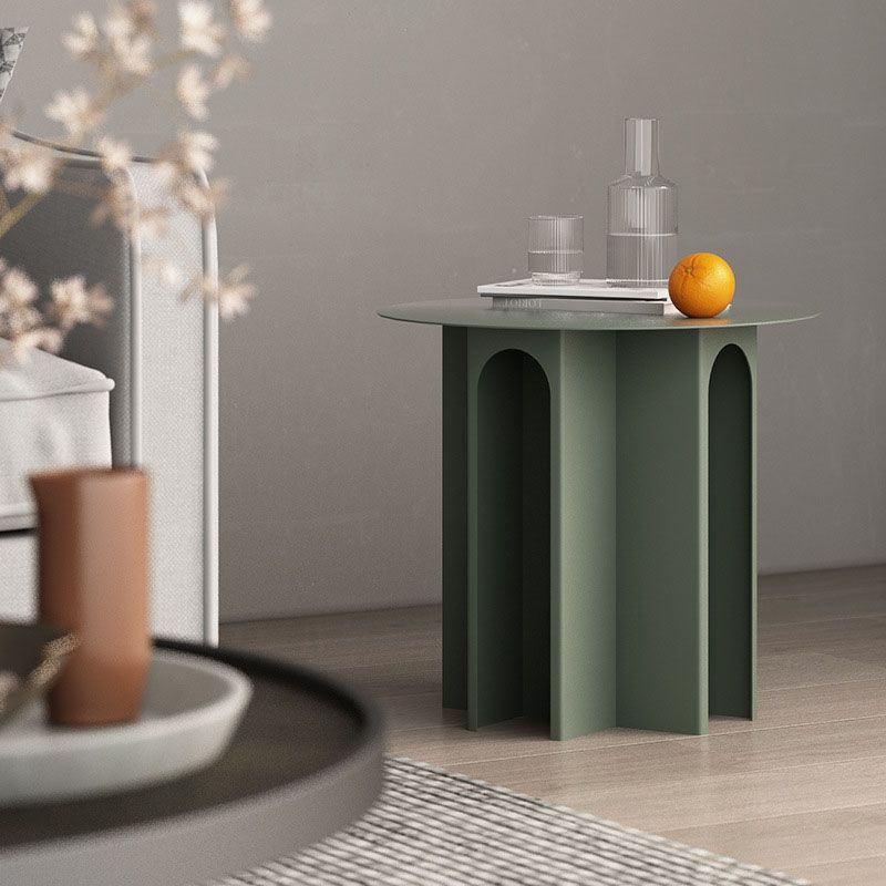 19.6"Tall Mid-Century Metal Round Top Side Table Pedestal End Table