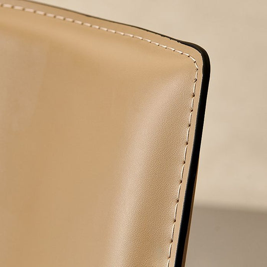 Upholstered Dining Chairs Faux Leather Chairs with Metal Base