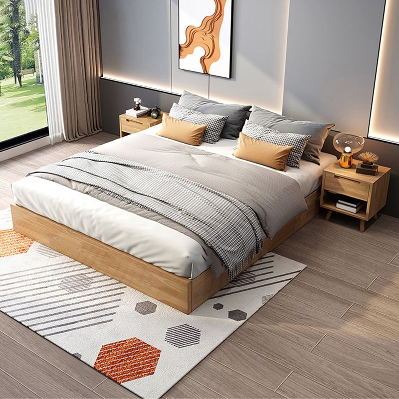 Mid-Century Modern Platform Bed Frame Solid Wood Platform Bed Clearhalo 'Bedroom Furniture' 'Beds' 'furn' 'furn_beds' 'Furniture' 1200x1200_e2519433-aec7-4316-8e93-323a08635281