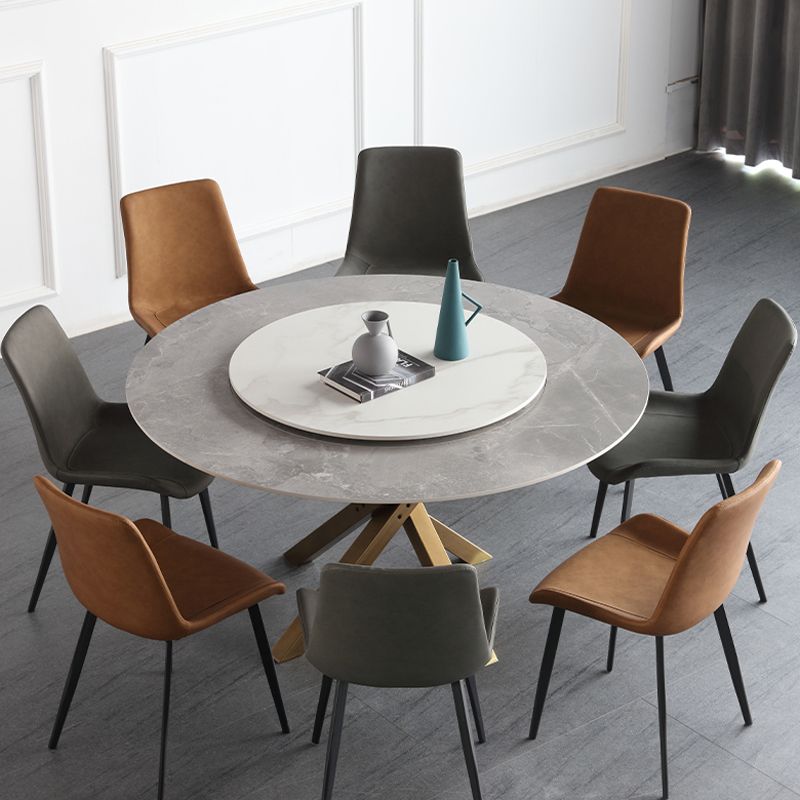 Contemporary Style Leather Dining Chairs Solid Back Chairs with 4 Black Legs (Set of 2) Clearhalo ' kitchen&dining_furn' 'Dining Chairs' 'Dining Tables & Seating' 'dining_chair' 'furn' 'furn_dining_chair' 'Furniture' 'furniture_dining_chair' 'Kitchen & Dining Furniture' 'kitchen' 1200x1200_e25208dc-3947-4c9c-8e8f-dd14ee8cd3b8