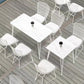 Mesa de comedor al aire libre con trípode Mesa de cena moderna con base metálica y tapa de piedra
