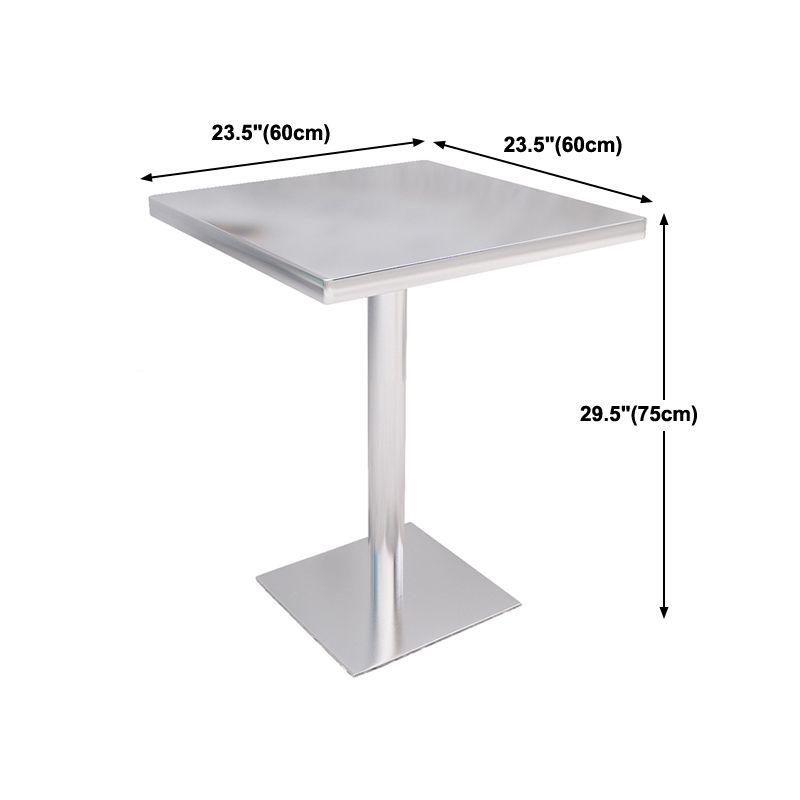 Industrial Style Dinner Table Stainless Steel Dining Site Table for Home Clearhalo ' dining_table' 'Dining Tables & Seating' 'Dining Tables' 'furn' 'furn_dining_table' 'Furniture' 'furniture_dining_table' 'Kitchen & Dining Furniture' 'kitchen&dining_furn' 'kitchen' 'kitchen_dining_table' 1200x1200_e2521222-242f-4d1c-a9ad-25e1c7d467dc