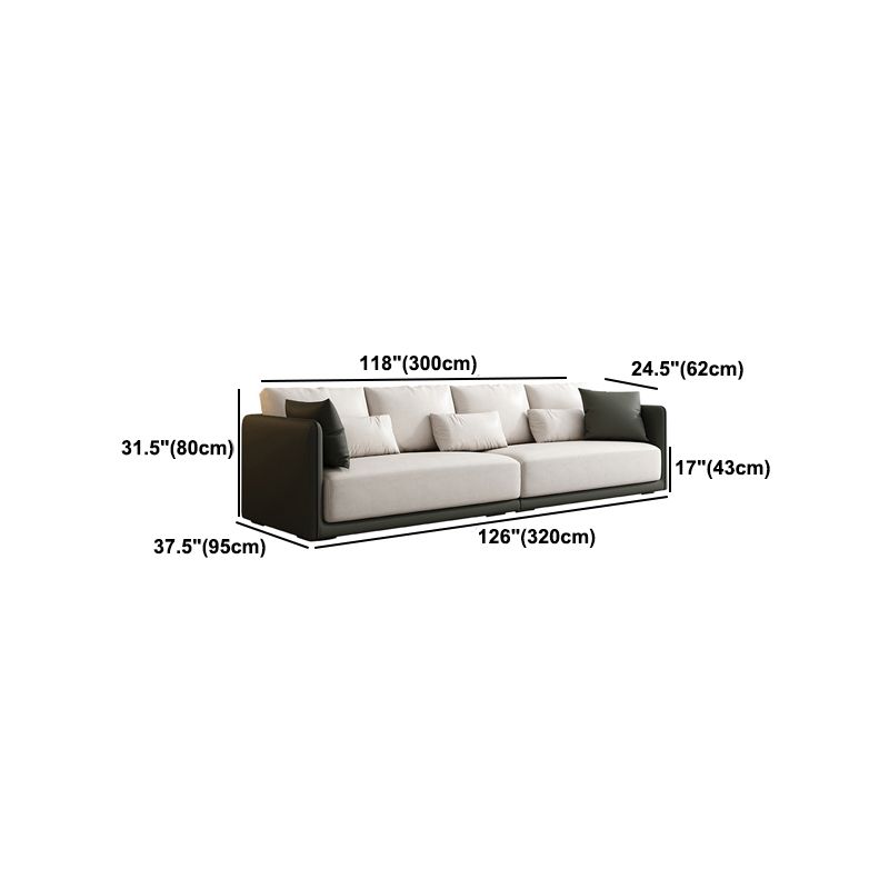 Faux Leather Sofa Sofa 37.40" D x 31.49" H Square Arm Sofa for Living Room Clearhalo 'furn' 'furn_sofas' 'Furniture' 'Living Room Furniture' 'Sofa' 'sofas' 1200x1200_e2526b18-c72f-42d1-abe0-08d62c582574