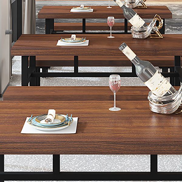 Industrial Dining Room Table Solid Wood Rectangle Dinette Table in Brown Clearhalo 'Dining Tables & Seating' 'Dining Tables' 'dining_table' 'furn' 'furn_dining_table' 'Furniture' 'Kitchen & Dining Furniture' 1200x1200_e2536b29-3bcf-4d7c-b79f-9487ca4e43b0