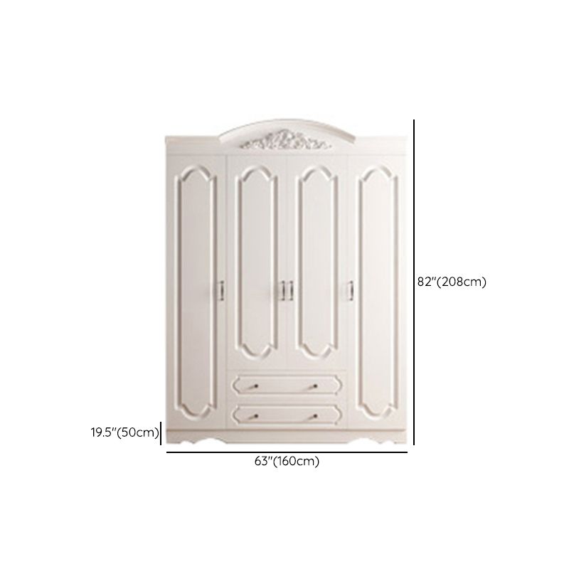 Engineered Wood Cabinet with 2 Drawers French Country White Wardrobe for Home Clearhalo 'Armoires & Wardrobes' 'armoires_wardrobes' 'Bedroom Furniture' 'furn' 'furn_armoires_wardrobes' 'Furniture' 1200x1200_e253f6f4-8ccf-4fce-bdbd-6f8500ec6f84