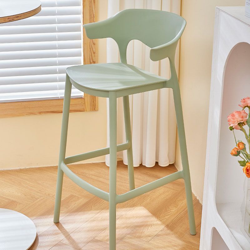 Scandinavian Matte Finish Plastic Barstool Armed Milk Tea Shop Stool Clearhalo 'Bar Furniture' 'Bar Stools' 'bar_stools' 'furn' 'furn_bar_stools' 'Furniture' 'furniture_bar_stools' 'Kitchen & Dining Furniture' 1200x1200_e25429d7-291b-43ca-af7b-e0904b4fb47d