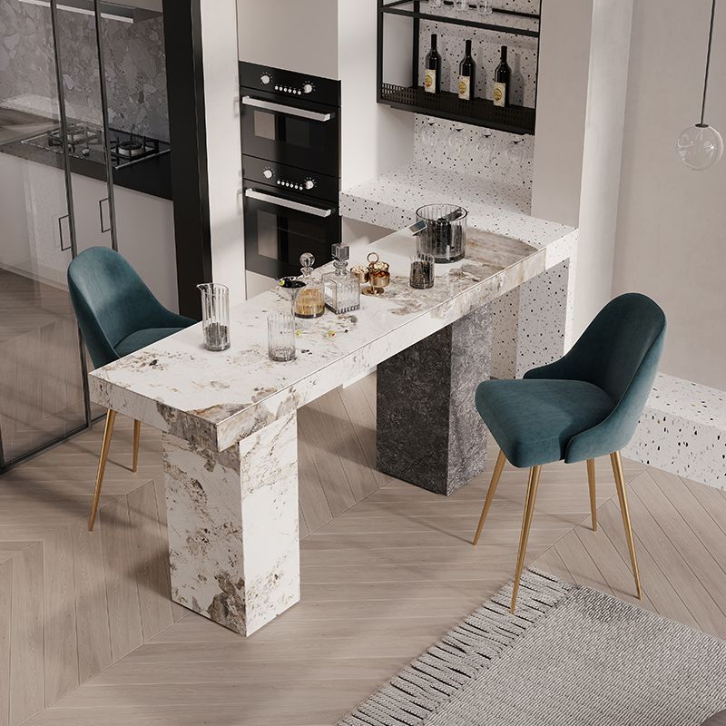 Modern Pub Dining Set 1/2/3/4/5 Pieces Stone Top Rectangle Indoor Counter Height Pub Set Clearhalo 'Bar Furniture' 'furn' 'furn_home_bar_bar_sets' 'Furniture' 'Home Bars & Bar Sets' 'home_bar_bar_sets' 'Kitchen & Dining Furniture' 1200x1200_e2551080-9c4e-4d3c-83e3-a298967a0f0c
