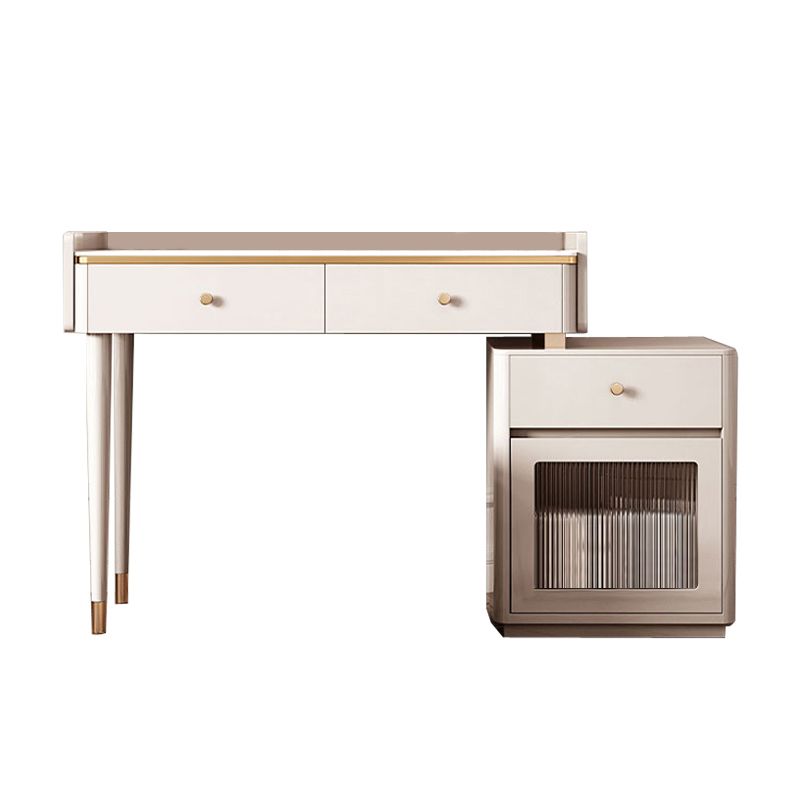 Glam Makeup Vanity Desk Slate Top Dressing Table With 3 Storage Drawers Clearhalo 'Bedroom Furniture' 'furn' 'furn_makeup_vanities' 'Furniture' 'Makeup Vanities' 'makeup_vanities' 1200x1200_e2551974-864d-46d4-a4c3-a88e01802568