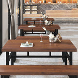 Industrial Dining Room Table Solid Wood Rectangle Dinette Table in Brown Clearhalo 'Dining Tables & Seating' 'Dining Tables' 'dining_table' 'furn' 'furn_dining_table' 'Furniture' 'Kitchen & Dining Furniture' 1200x1200_e2551bb4-8ed7-4f4f-9314-fcc0bc8f554b