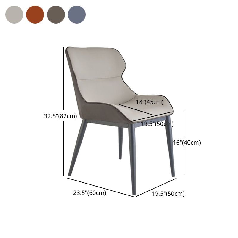 Silla de estilo contemporánea sillas de ala de brazo de cocina con patas de metal