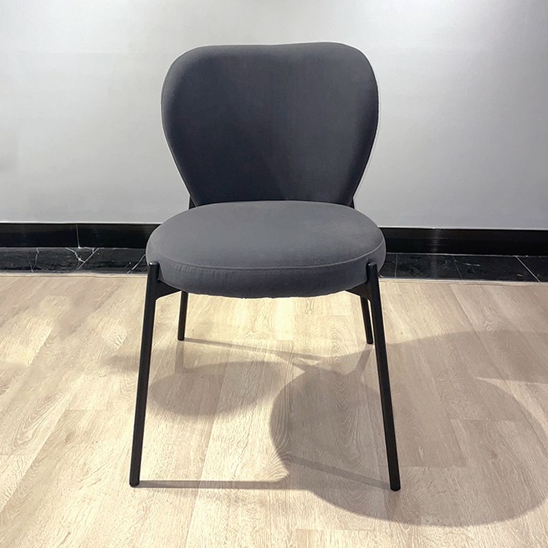 Scandinavian Style Dining Fabric Side Chair Solid Back Armless Chair for Home Use Clearhalo ' kitchen&dining_furn' 'Dining Chairs' 'Dining Tables & Seating' 'dining_chair' 'furn' 'furn_dining_chair' 'Furniture' 'furniture_dining_chair' 'Kitchen & Dining Furniture' 'kitchen' 1200x1200_e257631e-3681-4515-8c34-445f6de8f704