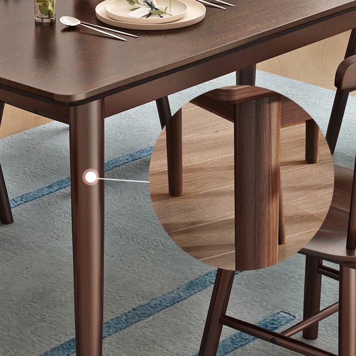 Minimalist Style Dining Table with Fixed Solid Wood Dining Table and Chairs for Home Use Clearhalo 'Dining Room Sets' 'Dining Tables & Seating' 'dining_room_set' 'furn' 'furn_dining_room_set' 'Furniture' 'furniture_dining_room_set' 'Kitchen & Dining Furniture' 'kitchen&dining_furn' 'kitchen' 1200x1200_e2599921-c810-46af-a357-af0d94119343