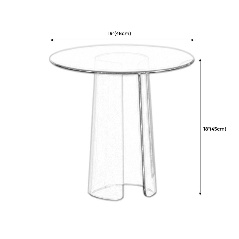 Contemporary Round Side End Table, Clear Pedestal End Table for Living Room Clearhalo 'Coffee & Accent Tables' 'End & Side Tables' 'end_side_table' 'end_side_tables' 'furn' 'furn_end_side_tables' 'Furniture' 'furniture_end_side_table' 'Living Room Furniture' 1200x1200_e259cd1a-15d8-4311-bc17-6f6dd1991b99