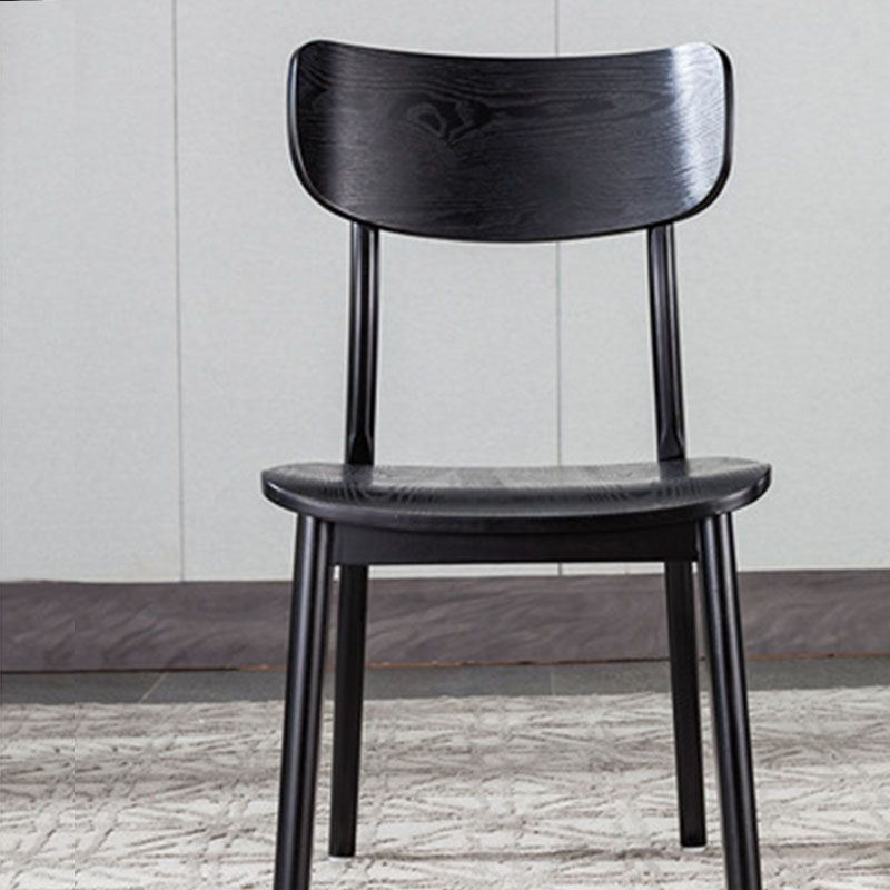 Contemporary Style Chair Armless Open Back Chair with Wood Legs for Kitchen