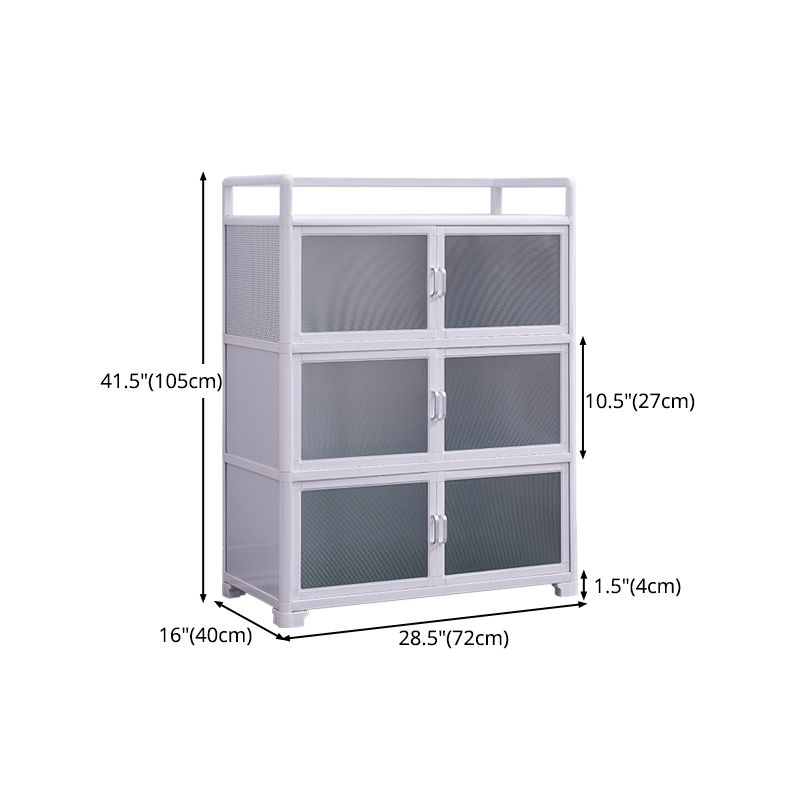 Contemporary Metal Dining Server White Kitchen Cabinets with Glass Doors Clearhalo 'buffet_sideboard' 'Buffets & Sideboards' 'furn' 'furn_buffet_sideboard' 'Furniture' 'furniture_buffet_sideboard' 'Kitchen & Dining Furniture' 1200x1200_e25b8368-f39b-4328-bc40-4927340370b6