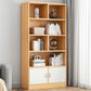 Modern Style Bookshelf Closed Back Wood Bookcase with Doors for Home Office