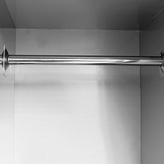 Silver Storage Cabinet with Hinged Doors Contemporary Steel Indoor Cabinet Clearhalo 'Armoires & Wardrobes' 'armoires_wardrobes' 'Bedroom Furniture' 'furn' 'furn_armoires_wardrobes' 'Furniture' 1200x1200_e25c1e76-c0cc-4fba-9cbc-d81a5bf4ed5a