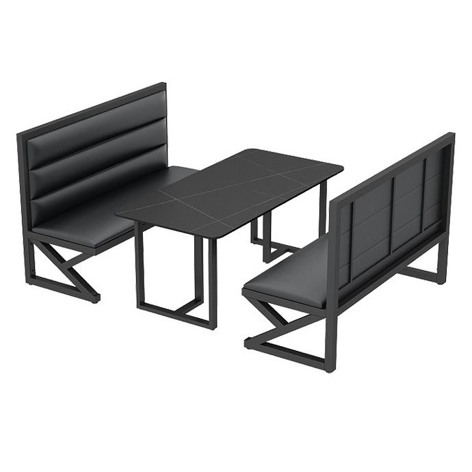 Industrial Rectangle Dining Room Table Sintered Stone Table with Black Double Pedestal Clearhalo ' dining_table' 'Dining Tables & Seating' 'Dining Tables' 'furn' 'furn_dining_table' 'Furniture' 'furniture_dining_table' 'Kitchen & Dining Furniture' 'kitchen&dining_furn' 'kitchen' 'kitchen_dining_table' 1200x1200_e25c28ab-d461-4f04-ac0f-2717f6b9725b