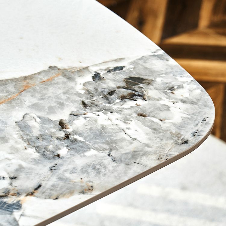 Industrial Sintered Stone Table for Restaurant Rectangle Dining Table with Double Pedestal Clearhalo 'Dining Tables & Seating' 'Dining Tables' 'dining_table' 'furn' 'furn_dining_table' 'Furniture' 'Kitchen & Dining Furniture' 1200x1200_e25d0353-b888-43b8-a380-0b27572f55e7