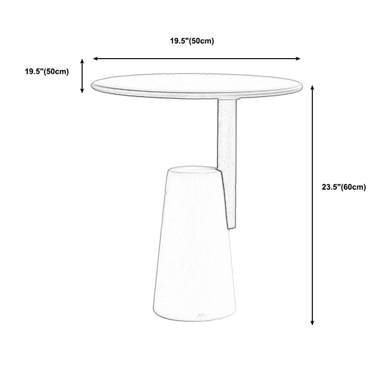 Lacquer Concrete Modernistic Table Round Side End Table for Living Room