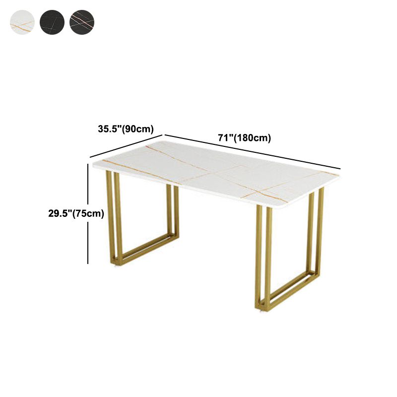 Sintered Stone Home Esstisch Industrial Esszimmertisch mit doppelter Sockel