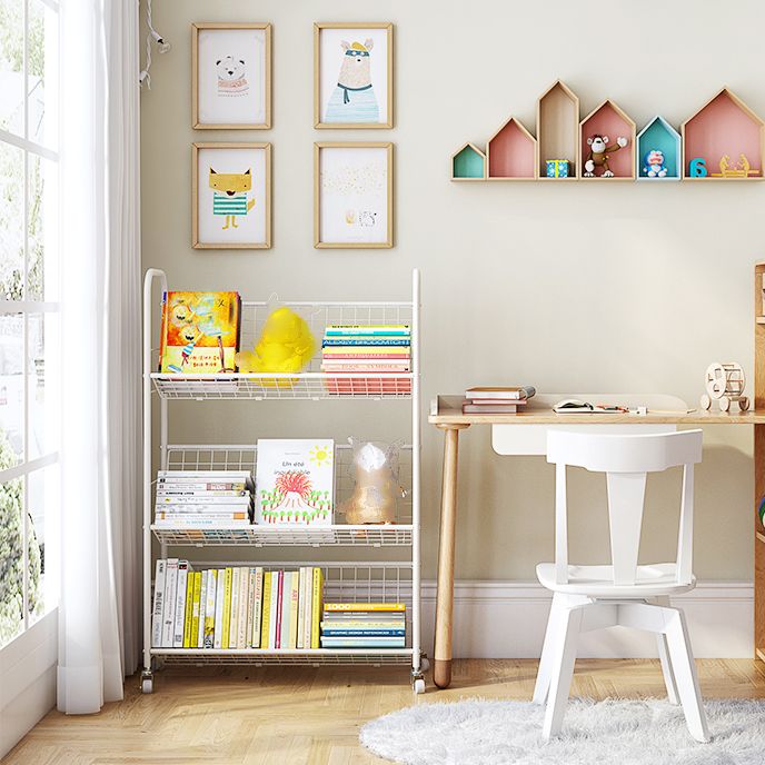 Contemporary Closed Back Bookshelf Metal Vertical Shelf Bookcase for Living Room Clearhalo 'Bookcases' 'furn' 'furn_bookcases' 'Furniture' 'Office Furniture' 1200x1200_e25f506d-43bd-45e3-af62-f62fb108b4a1