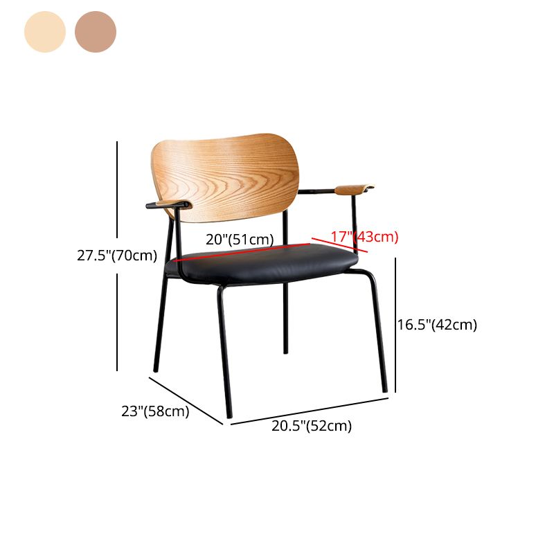 Modern Indoor-Outdoor Chair Metal Open Back Dining Side Chair with Arm Clearhalo ' kitchen&dining_furn' 'Dining Chairs' 'Dining Tables & Seating' 'dining_chair' 'furn' 'furn_dining_chair' 'Furniture' 'furniture_dining_chair' 'Kitchen & Dining Furniture' 'kitchen' 1200x1200_e260d18a-9b10-4e97-8af0-bbcb65385836