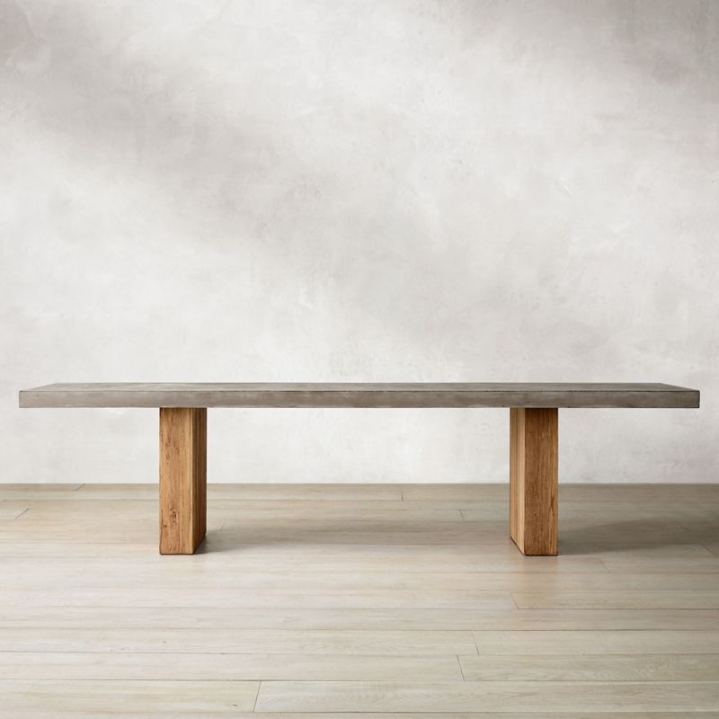 Modern Rectangle Dining table Solid Wood Double Pedestal Table in Grey Clearhalo 'Dining Tables & Seating' 'Dining Tables' 'dining_table' 'furn' 'furn_dining_table' 'Furniture' 'furniture_dining_table' 'Kitchen & Dining Furniture' 'kitchen' 'kitchen_dining_table' 1200x1200_e2619d41-4276-47fb-851e-c3902c5d53e2