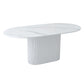 Oval Shape White Tone Table Simplicity Pedestal Table for Dining Room Clearhalo ' dining_table' 'Dining Tables & Seating' 'Dining Tables' 'furn' 'furn_dining_table' 'Furniture' 'furniture_dining_table' 'Kitchen & Dining Furniture' 'kitchen&dining_furn' 'kitchen' 'kitchen_dining_table' 1200x1200_e2625ad3-112f-49e3-b345-52a8f8e7cc41