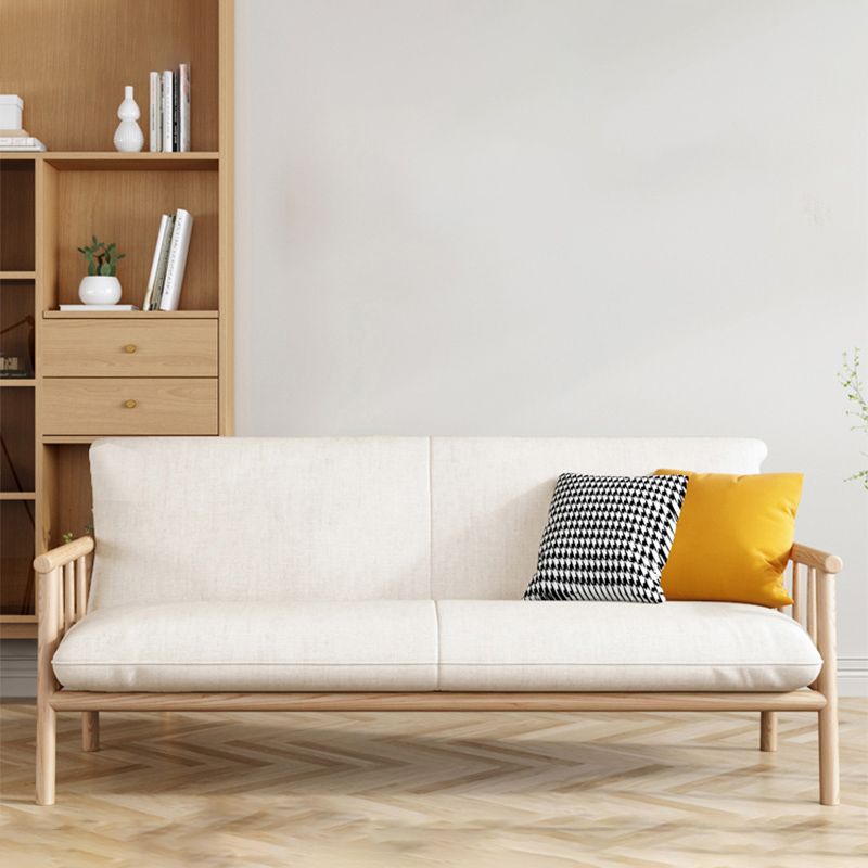 Farmhouse Faux Leather Cushions Sofa Standard Square Arm Settee with Wooden Frame Clearhalo 'furn' 'furn_sofas' 'Furniture' 'furniture_sofas' 'Living Room Furniture' 'Sofa' 'sofas' 1200x1200_e26273fe-81fd-42b6-a92d-d61d12dae283